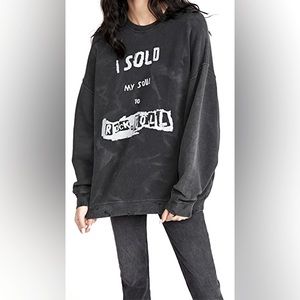 R13 “I Sold Myself to Rock ‘n Roll” Distressed Sweatshirt